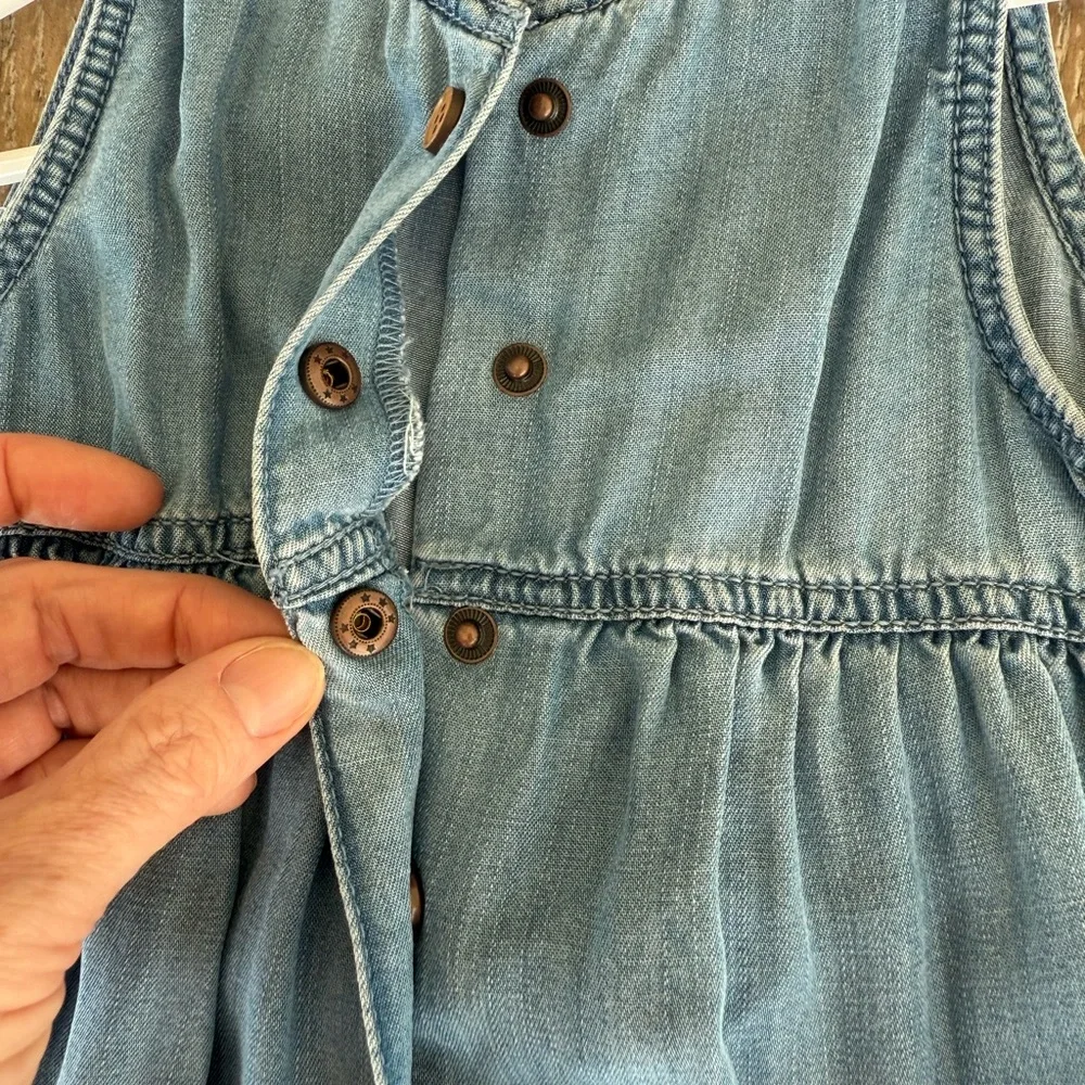 Mayoral Blue Denim Sleeveless Romper - Picture 6 of 9